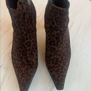 Donald J. Pliner Brown Leopard Ankle Booties